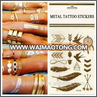 Customized Gold Silver Foil Tattoo Fake Temporary Tattoos wholesales