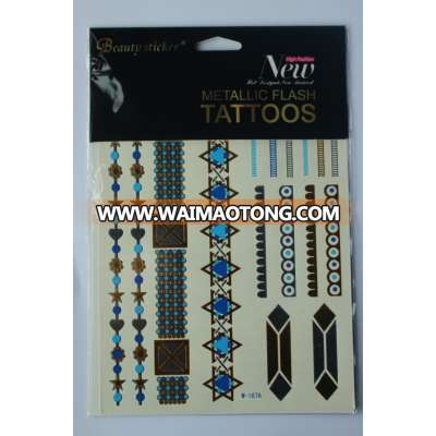 Water-Based Flash Inspired Jewelry Gold Tattoo Sticker